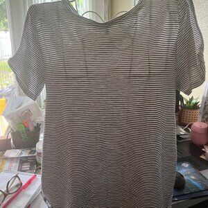 Loft Womens Mutlicolor Striped Top Size S Round Neck Short Sleeve Vintage Soft